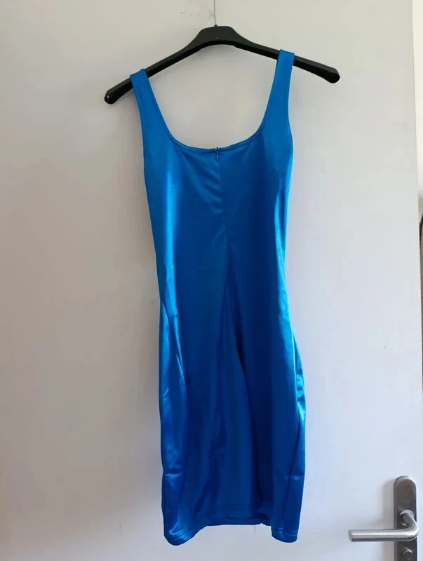 Vestido justo Saint Geniès azul elétrico brilhante T34 para festa e clube – photo 8